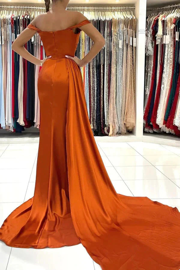 Wholesale Mermaid Off-the-Shoulder Long Prom Dresses with Slit